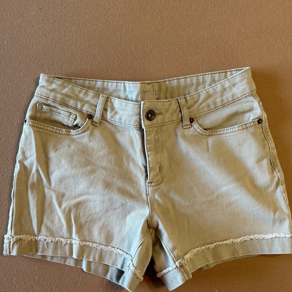 Time and Tru Light Tan Jean Shorts